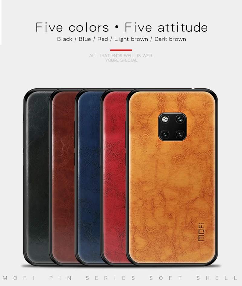 MOFi PU кожа+ чехол из термополиуретана и поликарбоната для huawei mate 20 pro чехлы для телефонов полная Защита задняя крышка для huawei mate 20 pro Чехол