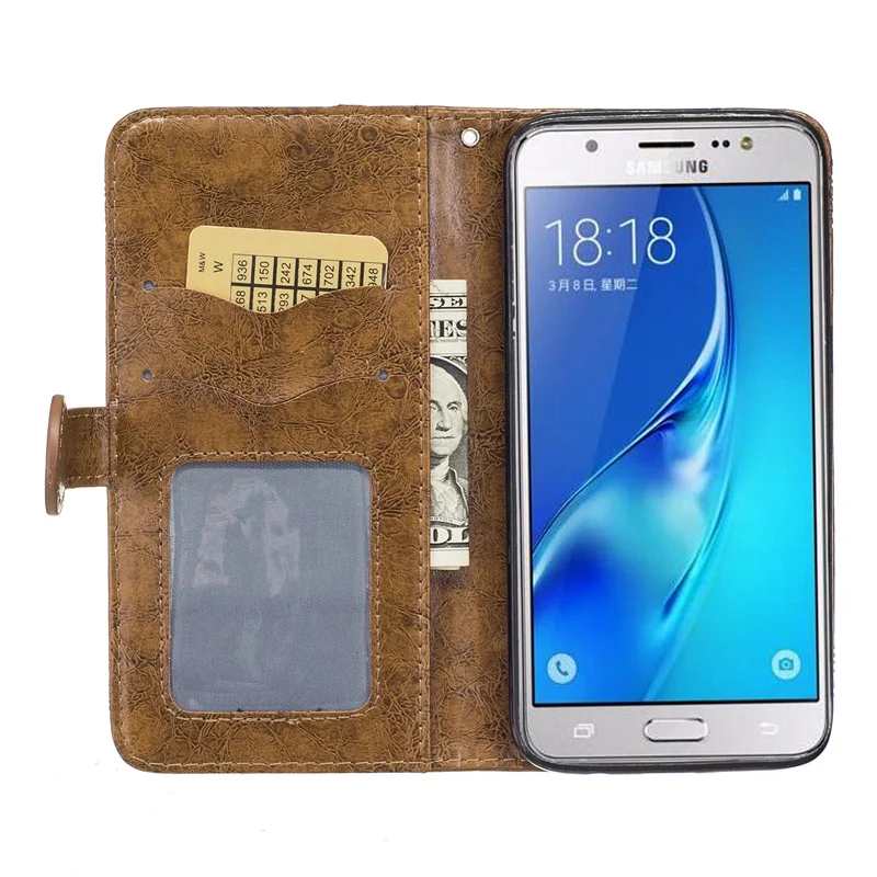 Новый классический ретро чехол для Samsung galaxy J5 2016 Цветок J3 роскошный кожаный J510 J710