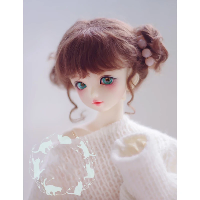 Bybrana BJD кукла парик 1/8 1/6 1/4 гигантская 1/3 мохеровая красно коричневая двойная