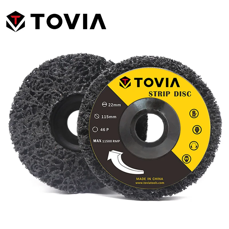 2pcs 115mm TOVIA ушм диски для болгарки диск для болгарки 2 шт. абразивные инструменты Поли полосы УШМ колеса Краски удаления ржавчины чистке Грит шлифовальный диск колеса для угол точильщик - Цвет: 2pcs 115mm