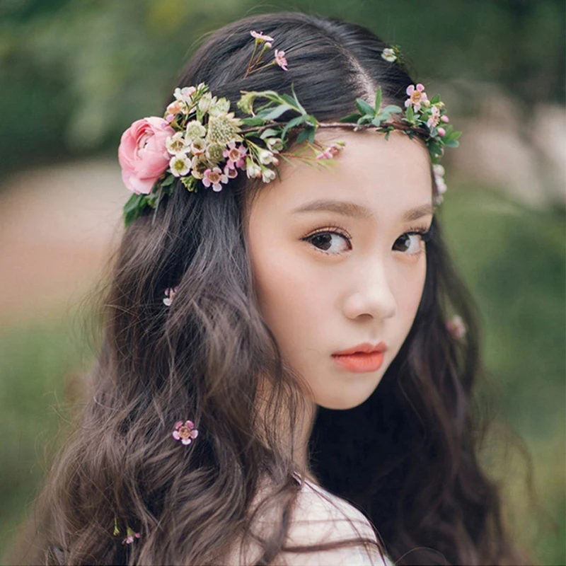 Женский свадебный венок с цветами головной убор невесты украшения для детской