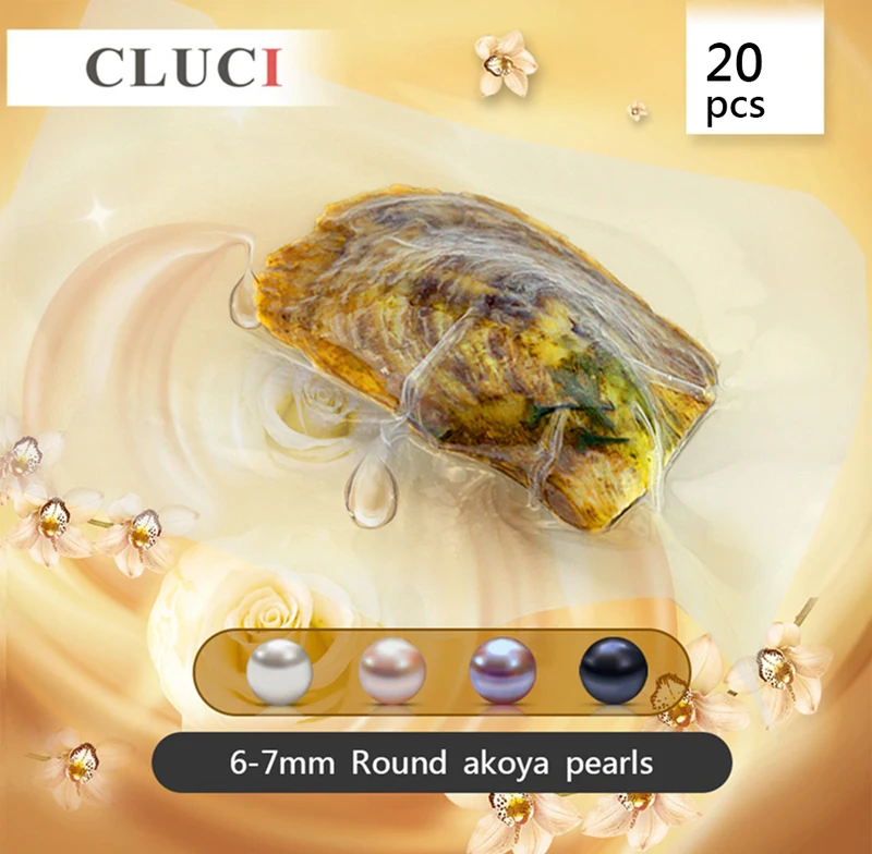 CLUCI 20pcs Real Akoya Pearl Oyster Natural 6-7mm  Quality Pearl Akoya Bead Oysters with Pearls WP019SB