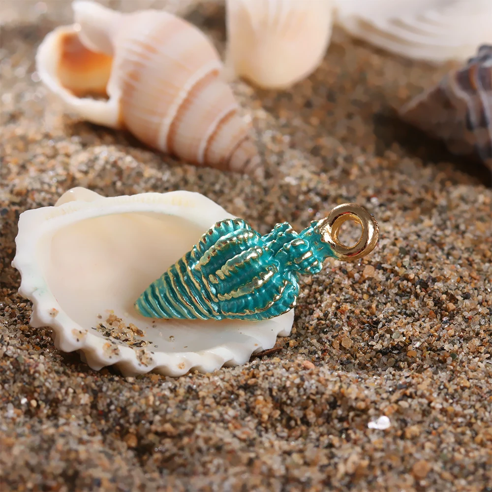 Горячее предложение! Распродажа! 13 шт./компл. милые красочные раковины Sea Shell подвески океан кулоны из нержавеющей стали для изготовления ручной работы аксессуары ремесло изготовления или украшения