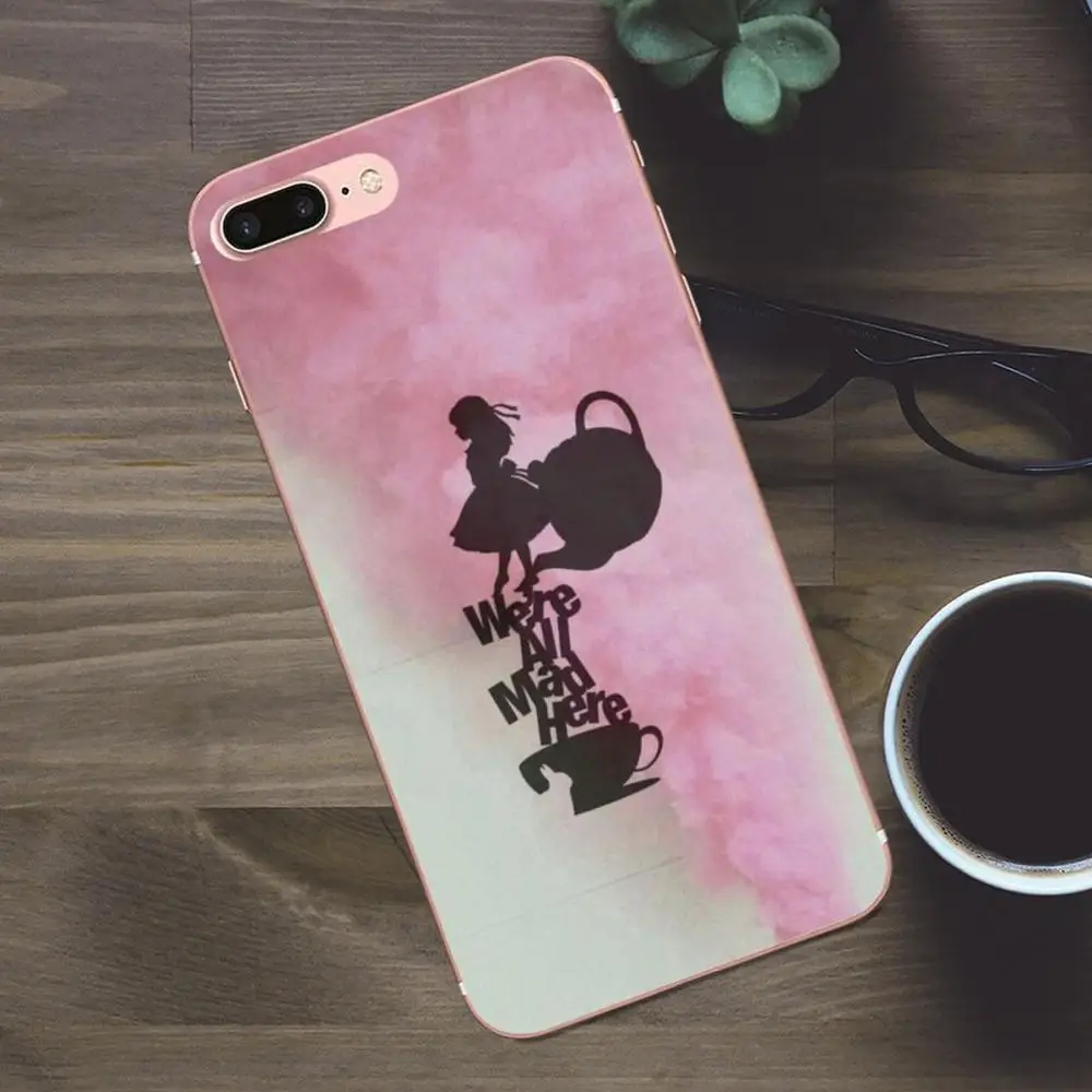 Bixedx чехлы из ТПУ для Apple iPhone 4 4S 5 5C SE 6 6S 7 8 Plus X Galaxy A3 A5 J1 J2 J3 J5 J7 2017 Retro Алиса в стране