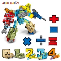 10pcs transformation number robot toy building blocks deformation pocket morphers educational action figure toy for children
