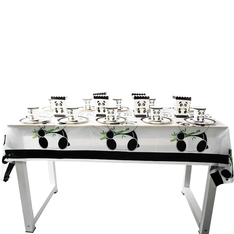 Украшения для дня рождения детские наборы посуды с изображением панды из