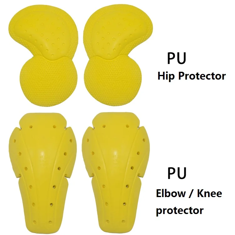 4pcs yellow Полиуретановая мотоциклетная защита для бедер, защита коленей, сертифицированная CE, защитная броня для мотокросса, Встроенная вставка, moпутешествия Racing - Цвет: 4pcs yellow