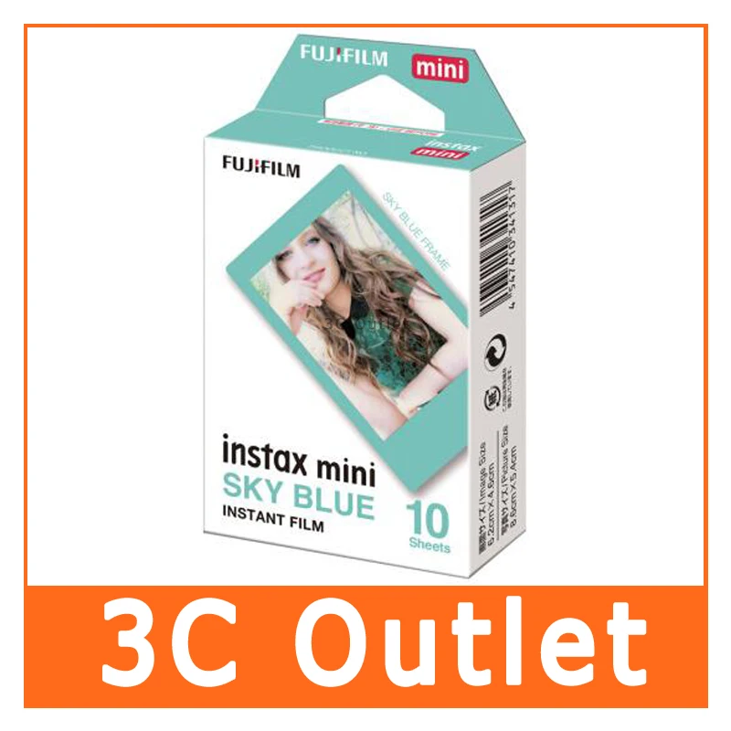 Новая Подлинная пленка Fujifilm Instax Mini небесно голубой 10 листов для Fuji Instant 8 7s 70 90 25 50s