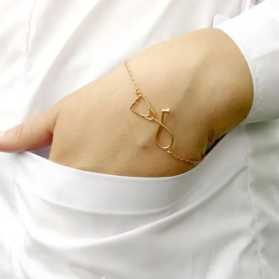 2020 браслет в виде стетоскопа модная медицинская ювелирный медный стетоскоп с