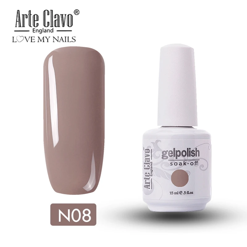 N08 Arte Clavo, новинка, 47 цветов, 15 м, УФ-гель для ногтей, не впитывается, Гель-лак для ногтей, лак для маникюра, основа для ногтей, блестящий Гель-лак - Цвет: N08
