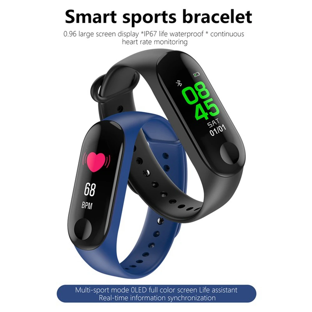 Смарт часы для мужчин Фитнес браслет с Bluetooth трекер спортивные смарт PK Mi