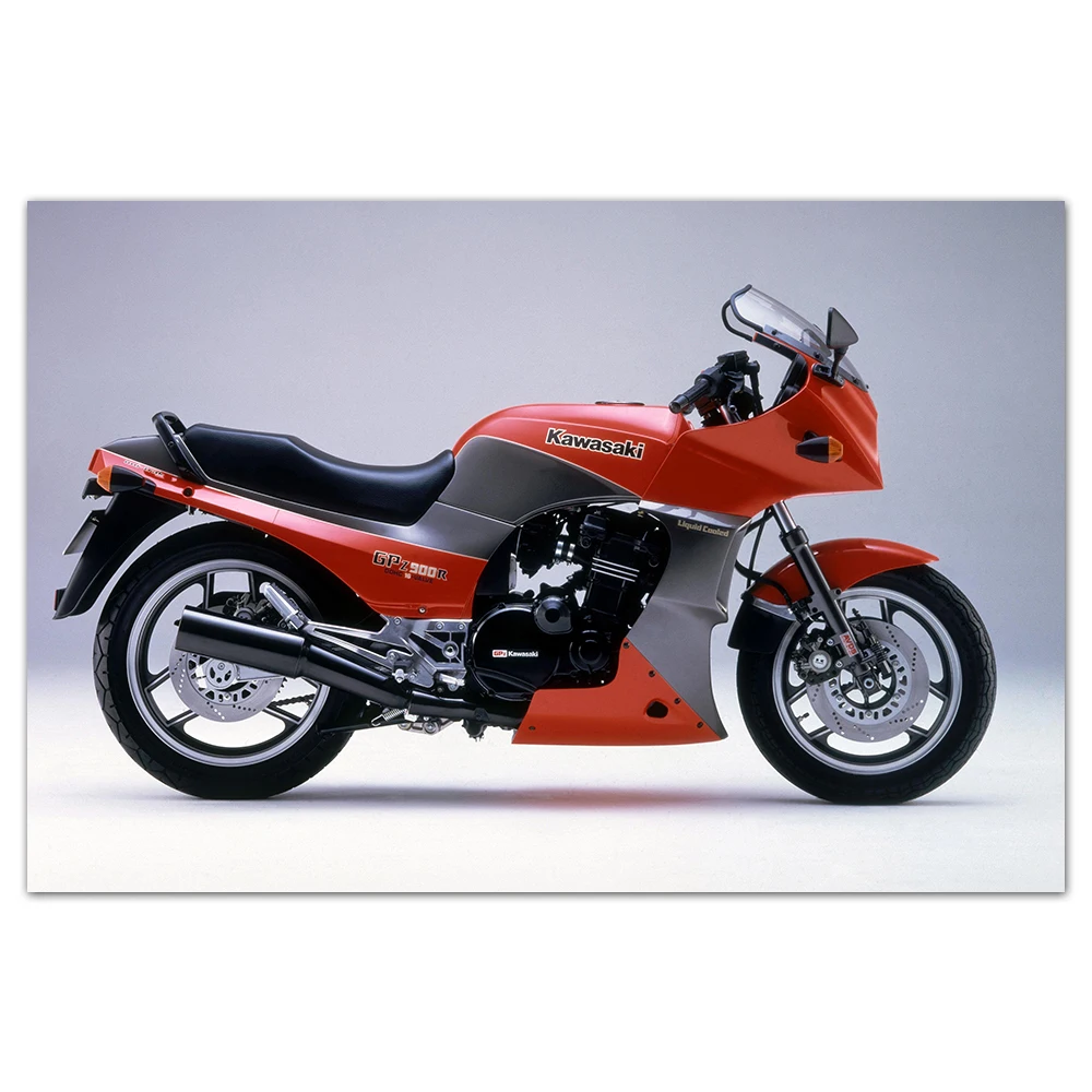 Kawasaki GPZ 900R Classic Motorbike Poster Canvas Painting Wall Art Pictures Print For Living Room Home Decor | Дом и сад