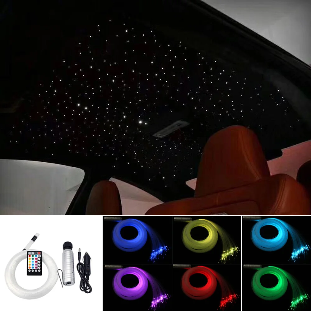 6w RGB волоконно оптический потолочный светильник для автомобиля 1 0 мм * 120 шт 2 м