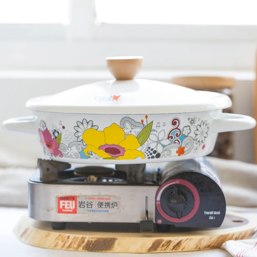 

creative enamel pot ears milk pot stew pot soup cooker enamel steamer universal electromagnetic oven