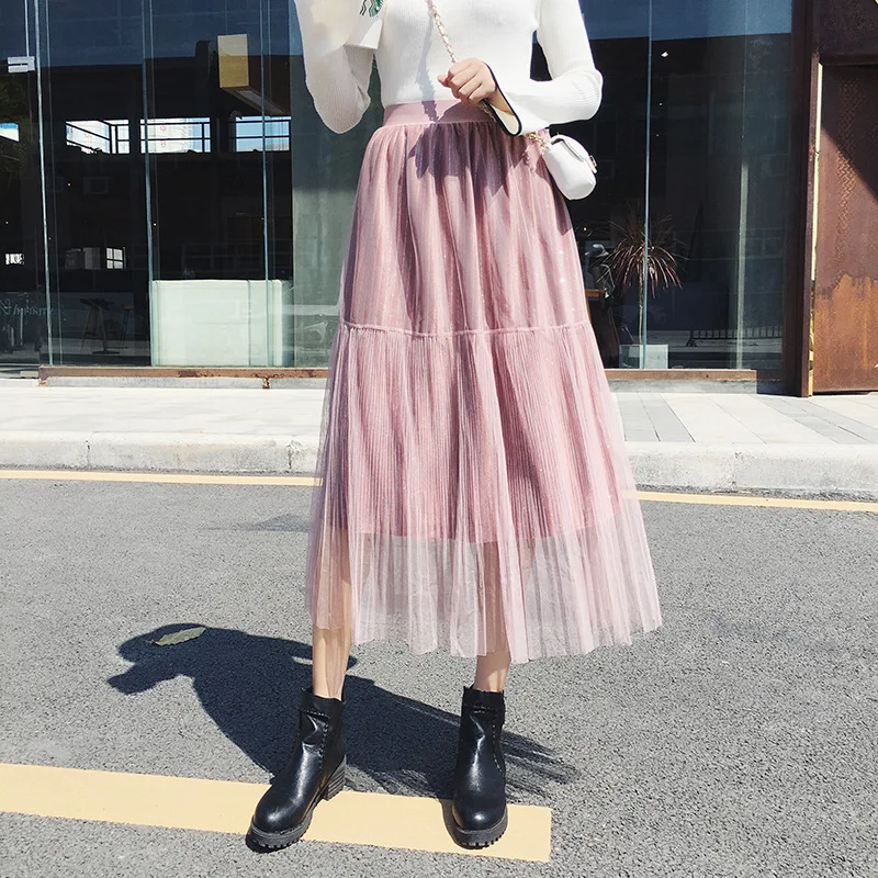 Женская бархатная шифоновая юбка Модная элегантная с металлическим блеском