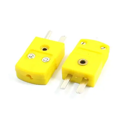 

2Pcs RTD K Type Temperature Detection Thermocouple Plugs Yellow