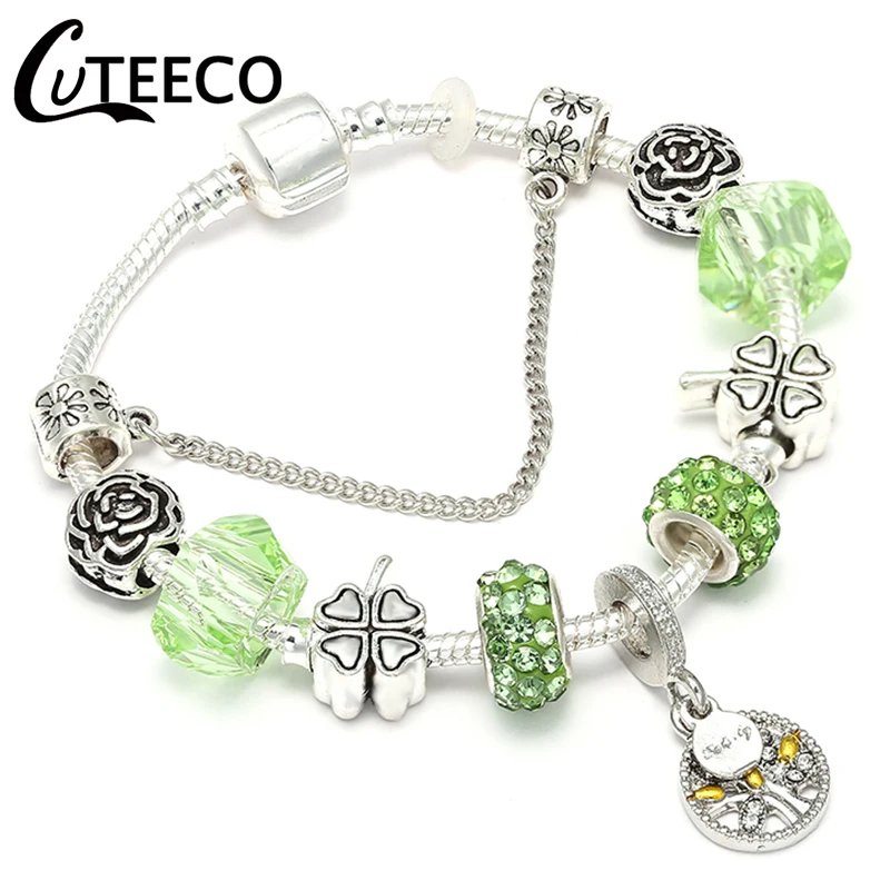Браслет CUTEECO с подвеской древо жизни серебряным покрытием новинка 2018 фирменный