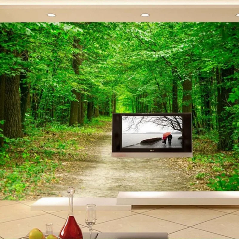 

Custom Wallpaper forest landscape boulevard 3D TV backdrop mural landscape 3D Wallpaper Beibehang wallpaper for walls 3d