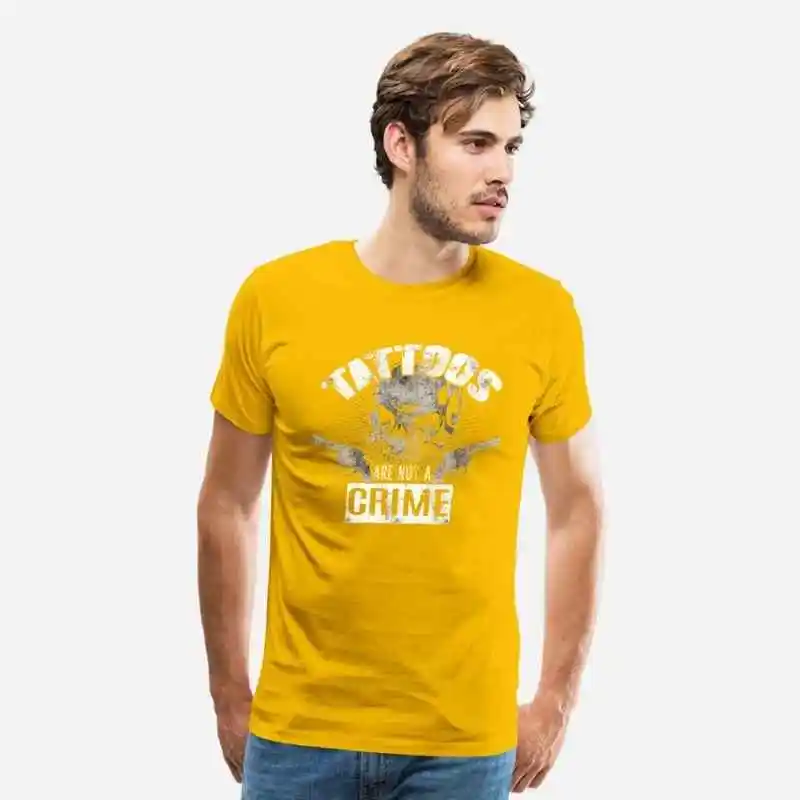 Men's Tattoos customized Print Handmade Tattooed Nurse You are not a crime Tatts Fashion Novelty Funny Personalized T-shirt | Мужская