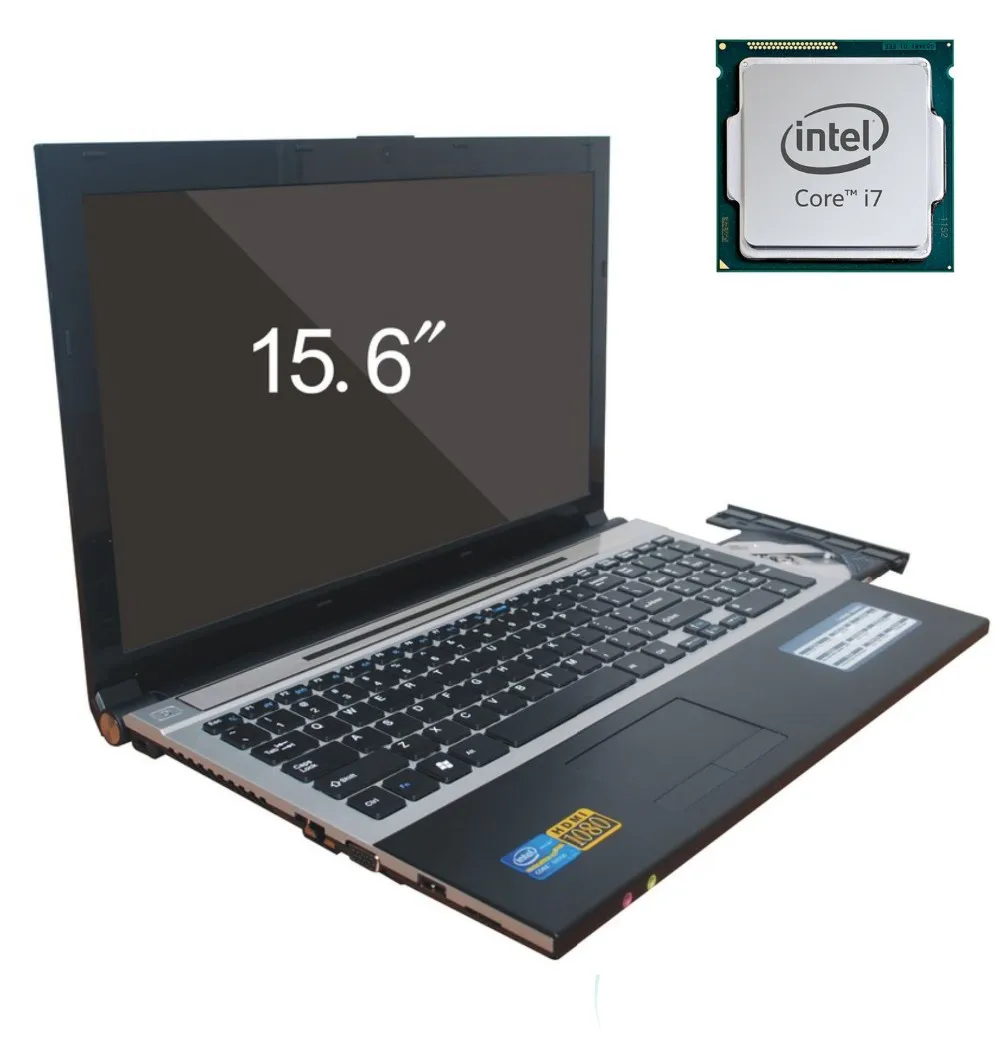 8 ГБ ОЗУ+ 240 ГБ SSD 15," Intel Core i7 ноутбук Windows 10/7 DVD большой ультрабук быстрый процессор Intel 4 ядра AZERTY русская испанская клавиатура