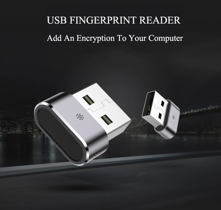 Алюминиевый мини USB считыватель отпечатков пальцев Модуль устройства для Windows 7,8, 10 hello биометрический ключ безопасности PC файл безопасности