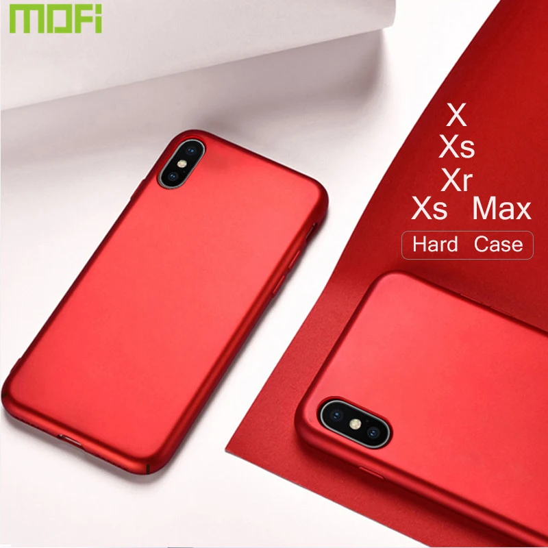 XS Max Case For iPhone XR Cover PC Hard Back Mofi for X cover Soild Color Pure Black Red |