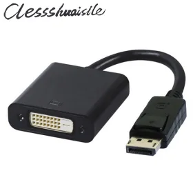 (100 шт./лот) черный DisplayPort DP к DVI одно звено активный видеокабель адаптер с