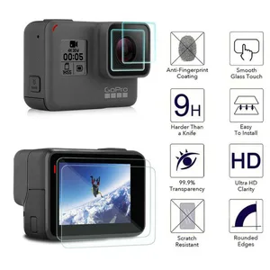 Защитный чехол из закаленного стекла для GoPro Go pro Hero5 Hero6 Hero7 Hero 567 Черная защитная пленка для ЖК-экрана объектива камеры