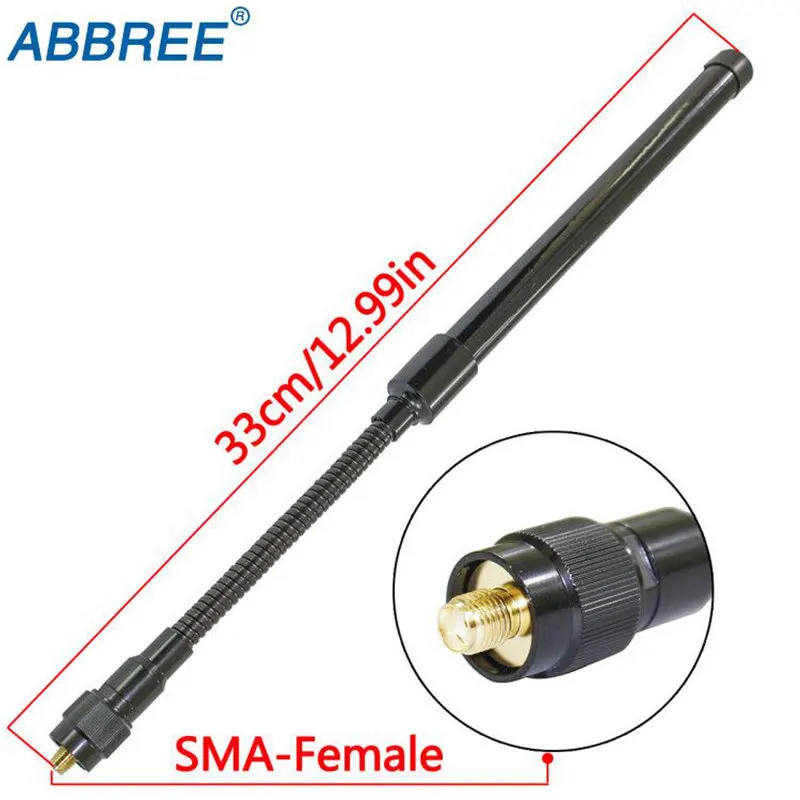 ABBREE AR 148 Gooseneck 144/430MHz SMA Женская тактическая антенна для Kenwood BAOFENG|Запчасти и