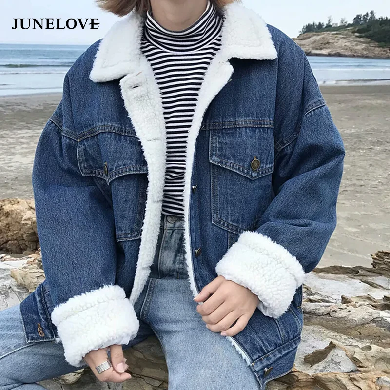 Куртка JuneLove Женская теплая с мехом длинным рукавом в стиле ретро|Женские куртки| |