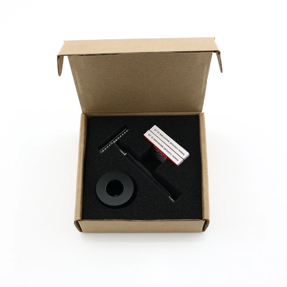 Безопасная бритва с двойным краем черной ручкой ручная классический стиль