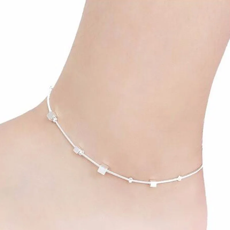 Модные дизайнерские простые ножные браслеты на платформе из сплава для женщин и