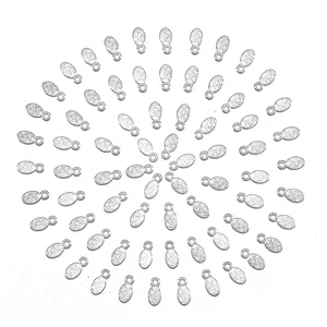 100 шт.компл. серебристого цвета с медным покрытием 6 мм * 12 мм, маленький овальный клей на фотоэлементах для стеклянных подвесок, сережек