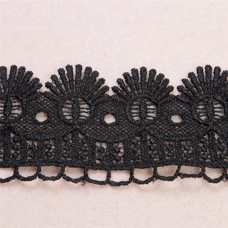 Новинка 2 ярда вышитая черная фотоаппликация кружевные планки лента сделай сам
