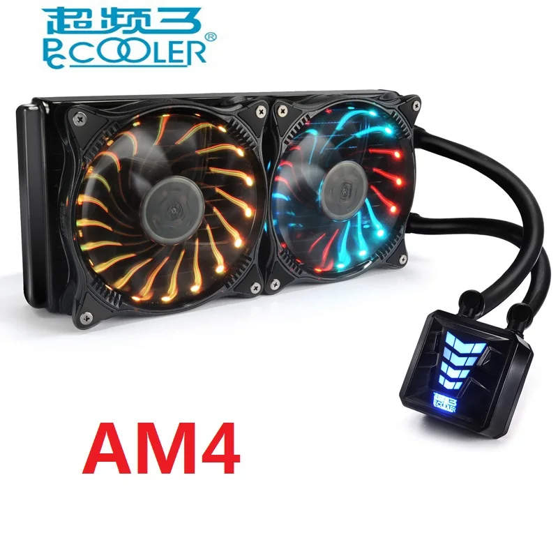 Pccooler водяное охлаждение cpu жидкостный кулер для AMD Intel 775 1150 1151 1155 1156 cpu Радиатор 120 мм RGB 4pin cpu вентилятор ПК тихий - Цвет лезвия: 2 AM4
