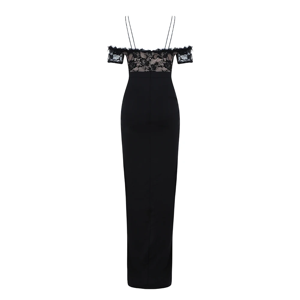DressBird 2019 Sexy vintage Celebrity lace evening Party dresses flower long dress for girls women elegant slip | Женская одежда
