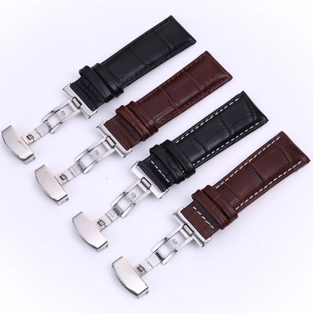 Ремешок из телячьей кожи для часов 18/20/22/24 мм|bracelet watchbands|watchband 18mmfolding clasp |