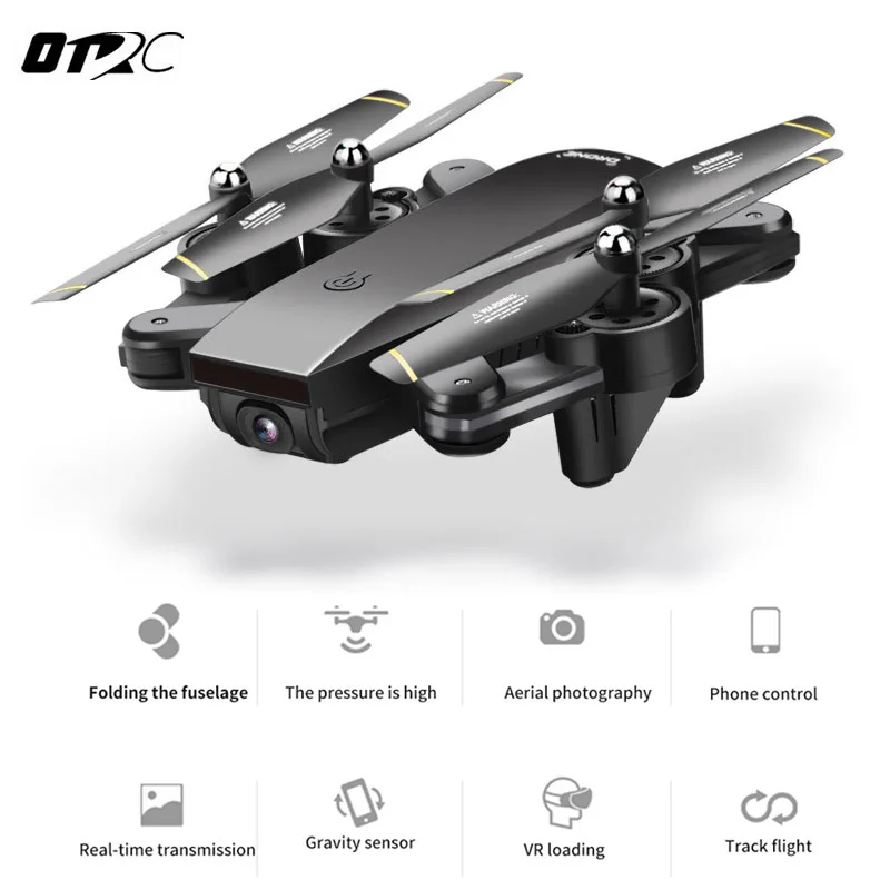 Дрон OTRC d107 RC d107HW складной мини Квадрокоптер для селфи с Wi Fi камерой 0 3 Мп или 2