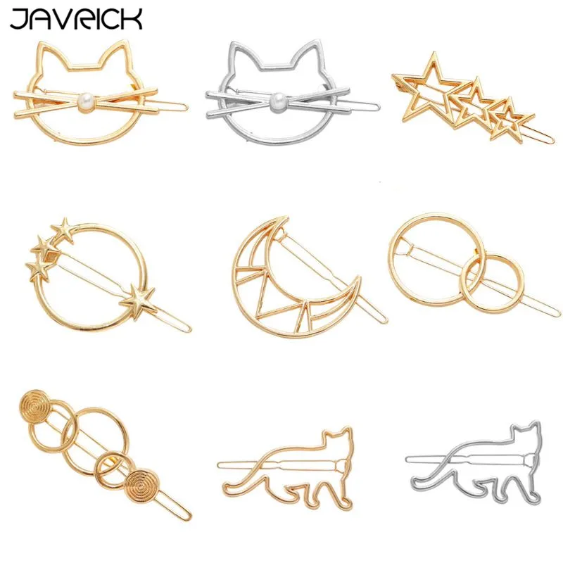 Женская заколка для волос из металлического сплава с геометрическим узором в