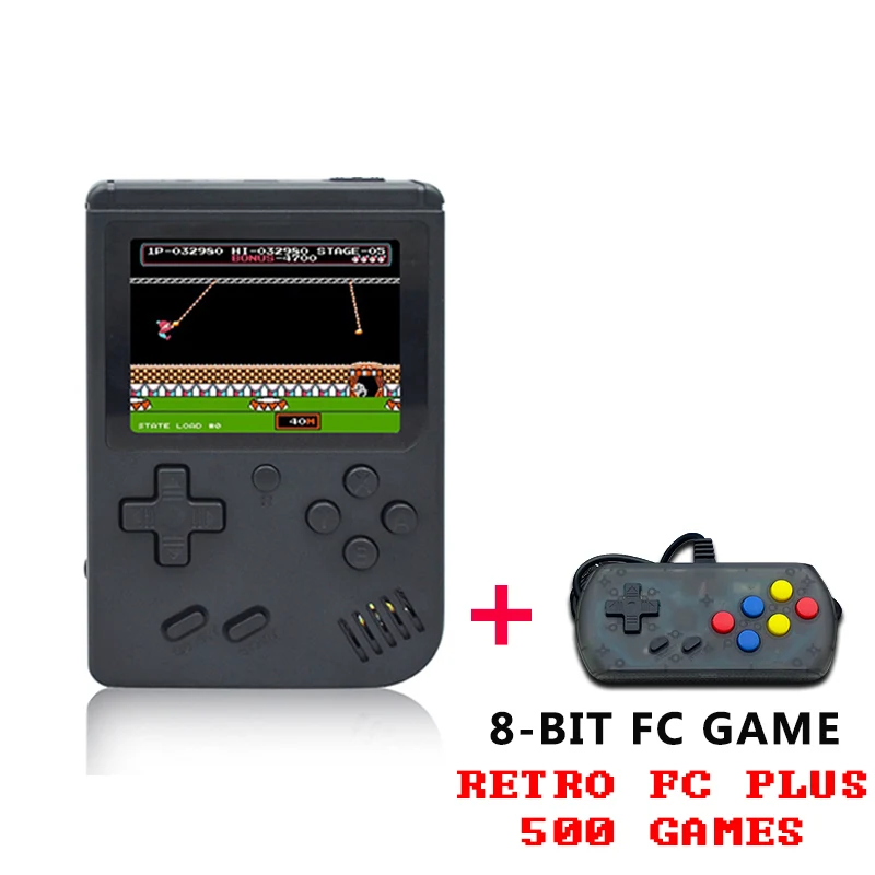 Black with gamepad ANBERNIC игровая консоль BittBoy-версия ретро игры портативные игры плеер мини ТВ 8 бит sup игры 400+ portatil consola подарок - Цвет: Black with gamepad