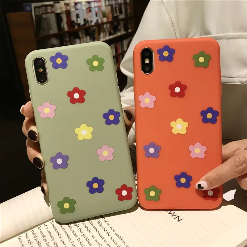 Чехол ярких цветов для iPhone X XR XS Max с рисунком подсолнуха 6 6s мягкие матовые Мягкие