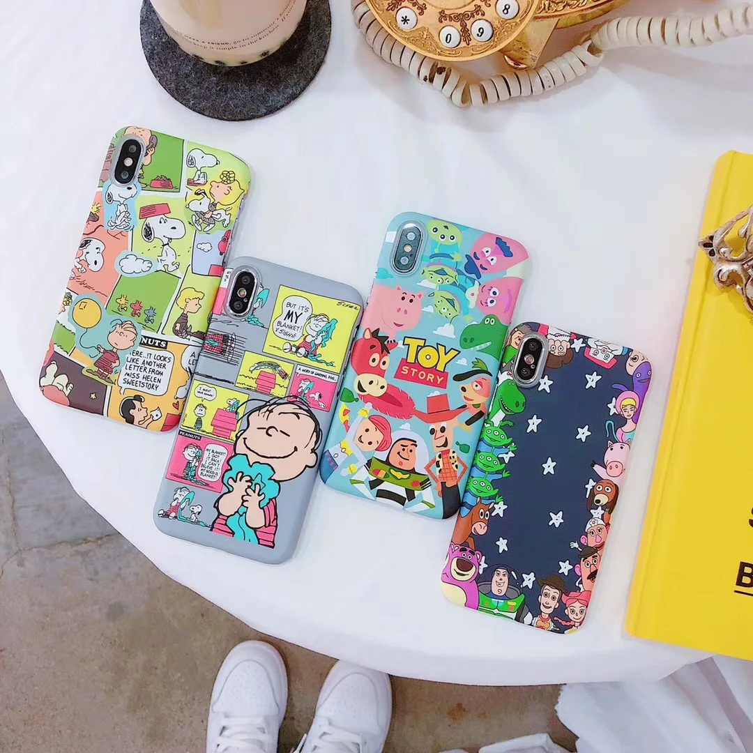 Чехол для iPhone X XS Max Xr 7 8 Plus с мультяшными светящимися персонажами из мультфильмов