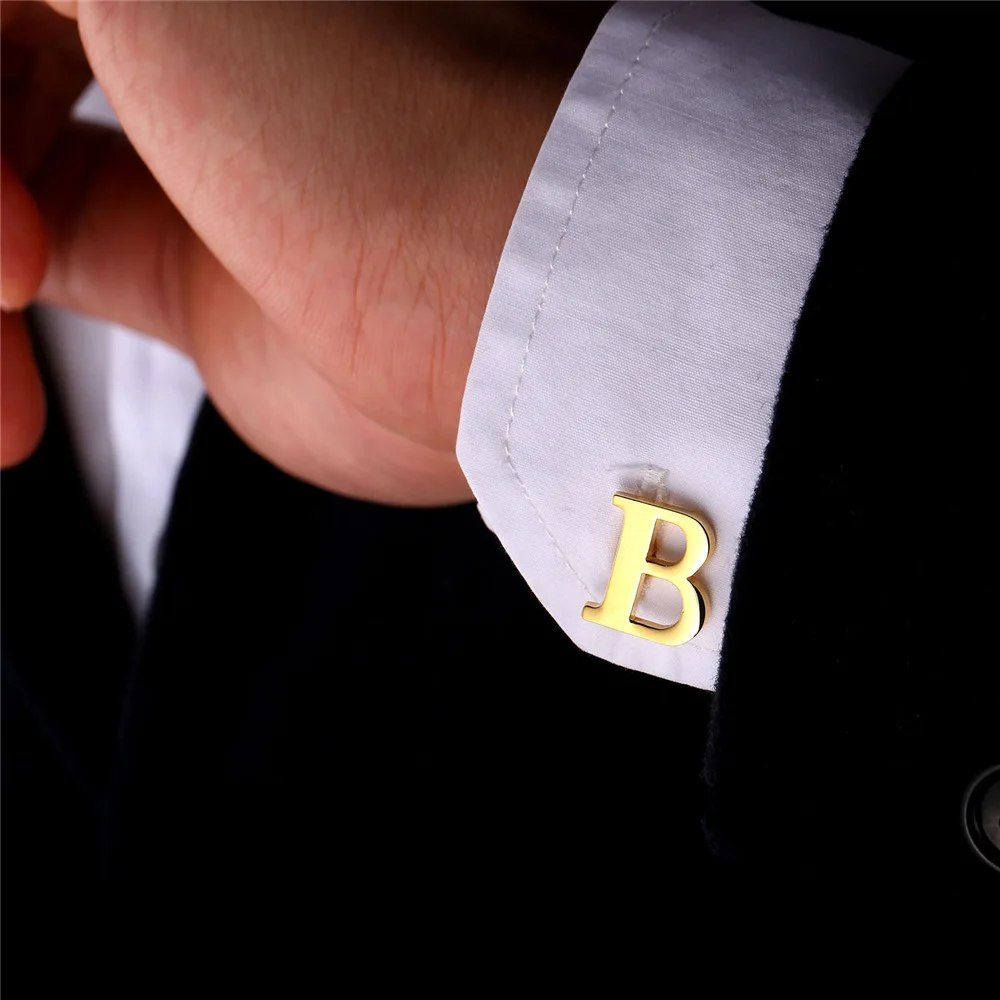 Запонки высококачественные мужские запонки с английским алфавитом рубашки