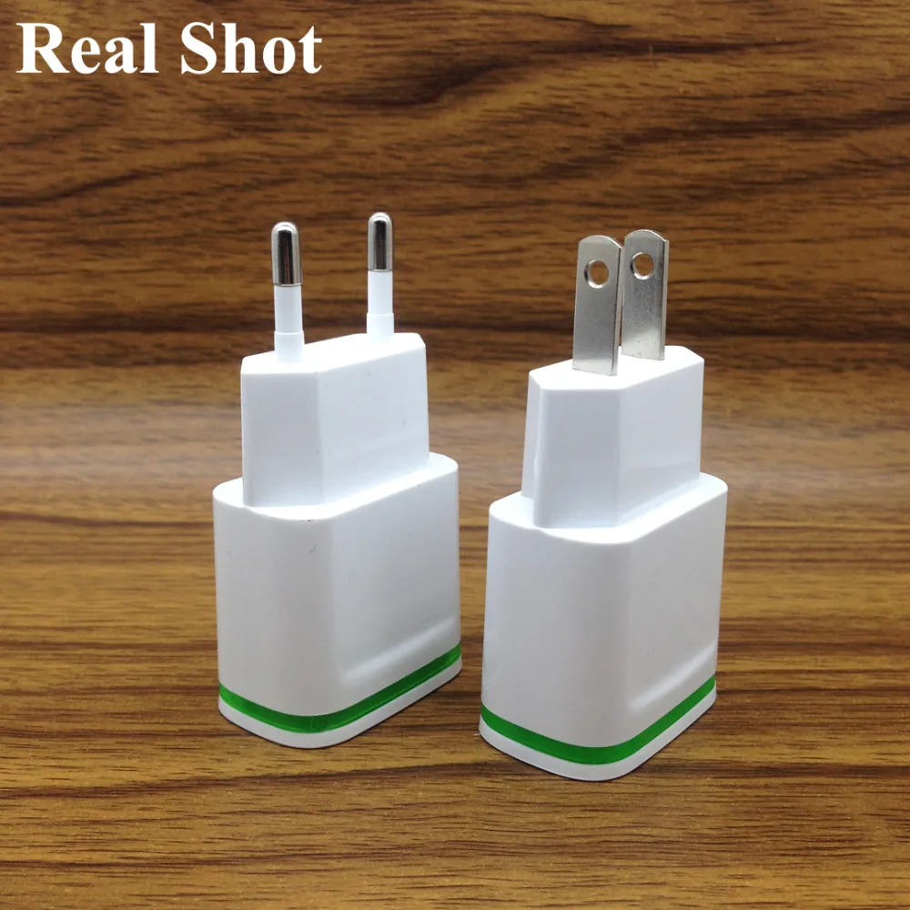 (EU / US Plug) Dual USB 5V/2.1A LED Light AC Home Travel Charger for iPhone X XR XS Max 8 7 Plus 6S 6 SE 5S iPod Touch 5 | Мобильные