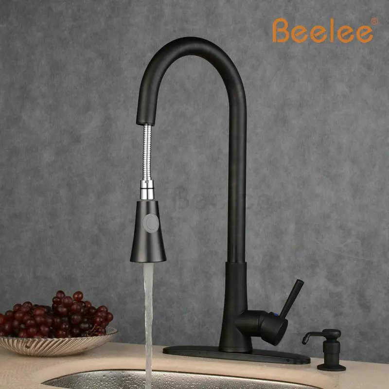 Beelee лучшее качество хромированный Твердый латунный водопроводный кухонный кран
