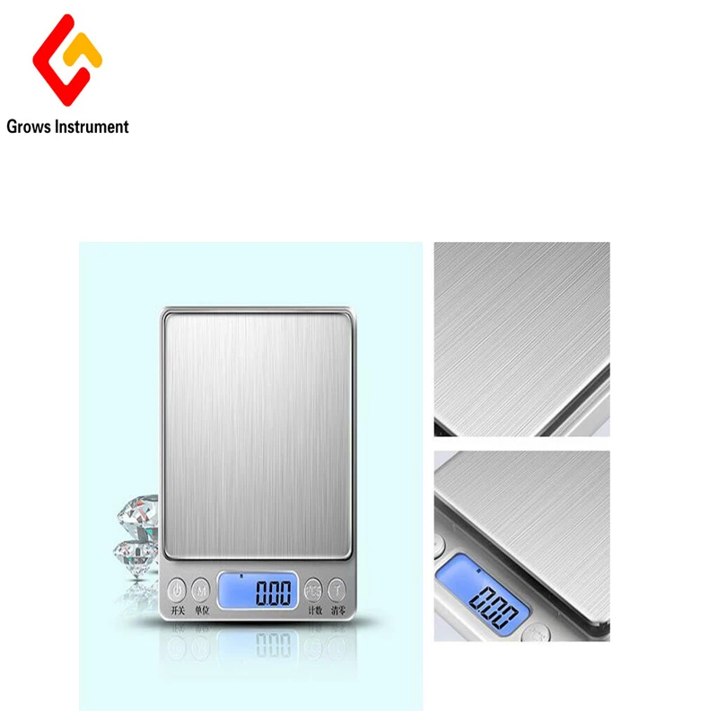 

2000g Balance Digital Electronic Scale High Precision Kitchen Bake Stainless Steel Jewelry Medicine Mini Pocket Weight Scale