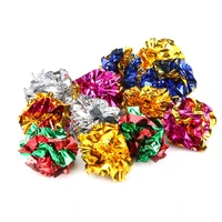 112pcs cat mylar crinkle balls cat toy interactive sound ball big plastic balls crinkle crackle ring paper kitten pet play toys