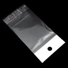 Белый прозрачный длинный размер 1000 шт.лот 5*14,5 см, самоклеящийся герметичный полиэтиленовый пакет, розничная продажа, пластиковая упаковка, пакет для хранения с отверстием для подвешивания