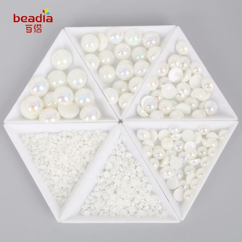 Имитация жемчуга цвета слоновой кости АБС полукруглая плоская спинка для