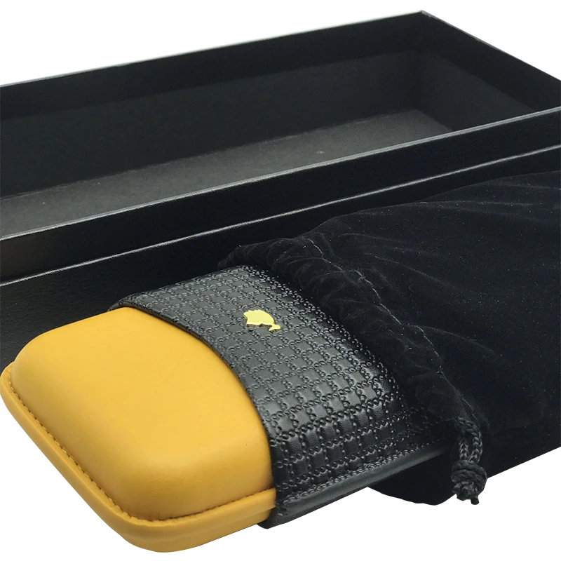 COHIBA Leather Cigar Case / Humidor 3 Tubes Cigar Travel Holder Case Humidor Gift Box